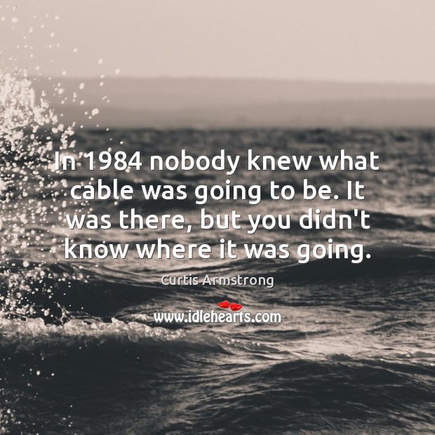 In 1984 nobody knew what cable was going to be. It was there, Curtis Armstrong Picture Quote