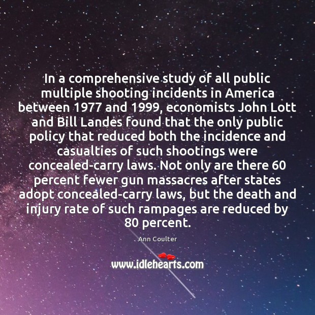 In a comprehensive study of all public multiple shooting incidents in America Image