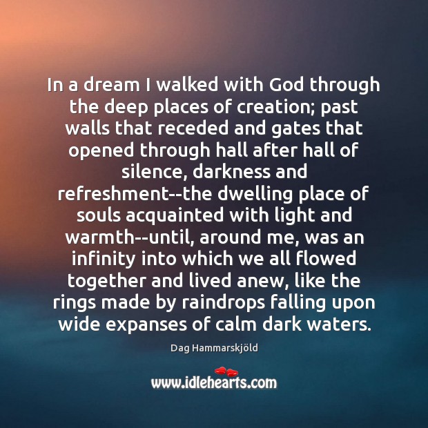 In a dream I walked with God through the deep places of Image