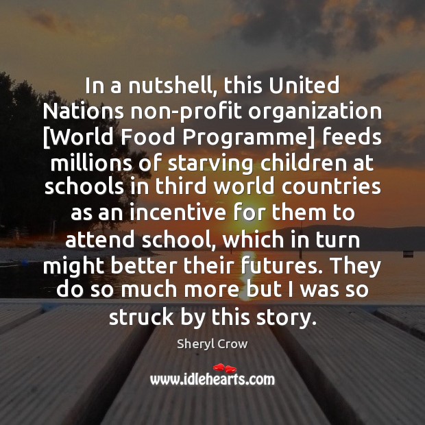 In a nutshell, this United Nations non-profit organization [World Food Programme] feeds Image