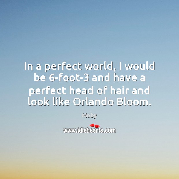 In a perfect world, I would be 6-foot-3 and have a perfect Moby Picture Quote