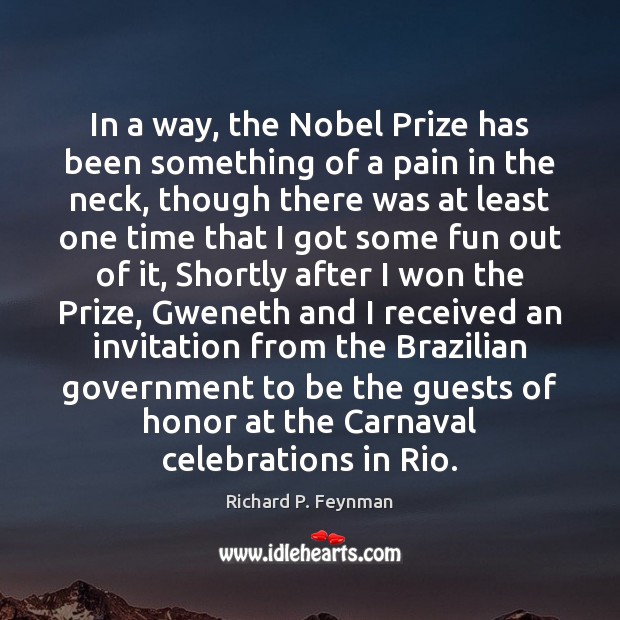 In a way, the Nobel Prize has been something of a pain Image