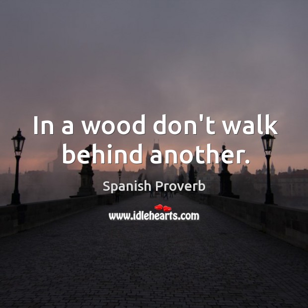 In a wood don’t walk behind another. Image