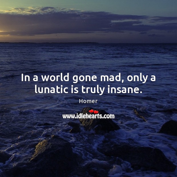 In a world gone mad, only a lunatic is truly insane. Image