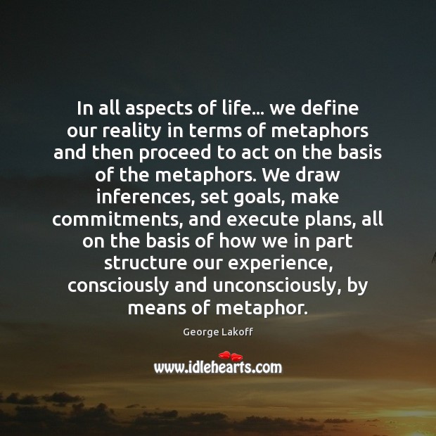 In all aspects of life… we define our reality in terms of Execute Quotes Image