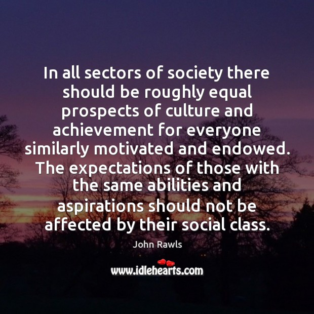 In all sectors of society there should be roughly equal prospects of Image
