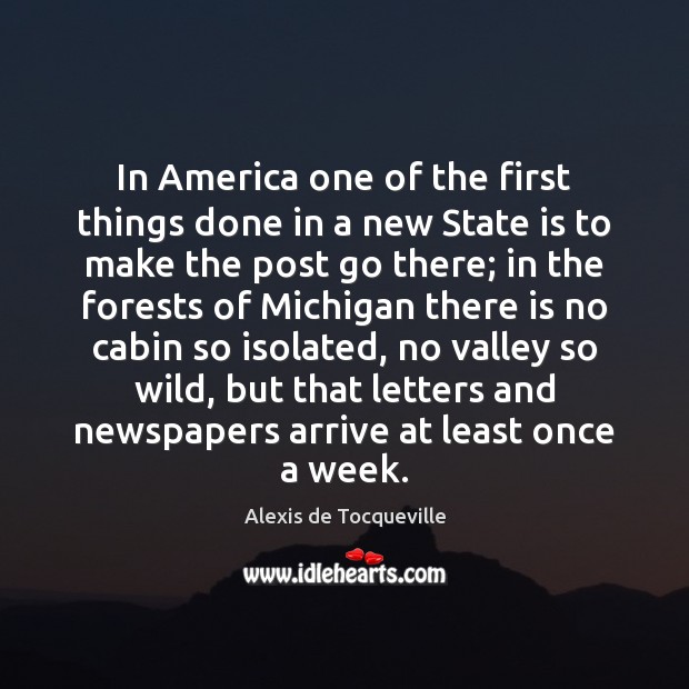 In America one of the first things done in a new State Image