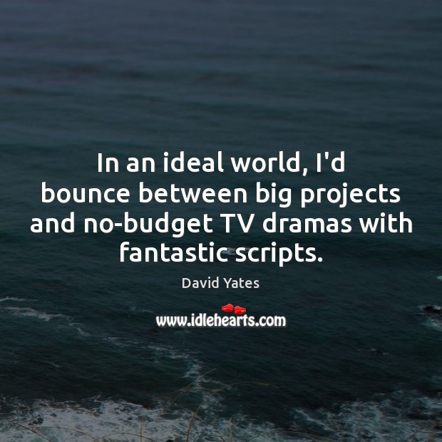 In an ideal world, I’d bounce between big projects and no-budget TV David Yates Picture Quote