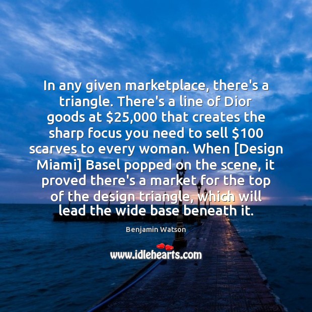 In any given marketplace, there’s a triangle. There’s a line of Dior Design Quotes Image