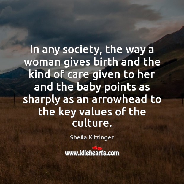 In any society, the way a woman gives birth and the kind Sheila Kitzinger Picture Quote