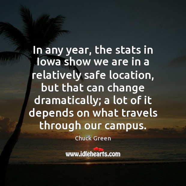 In any year, the stats in Iowa show we are in a Chuck Green Picture Quote