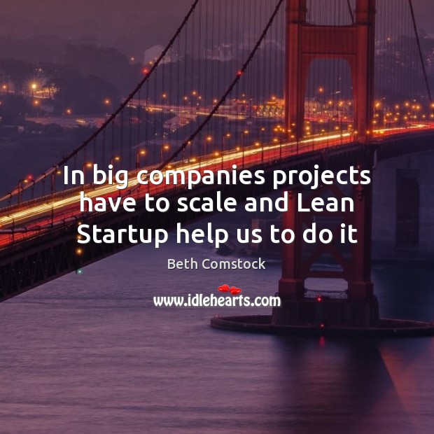 In big companies projects have to scale and Lean Startup help us to do it Image