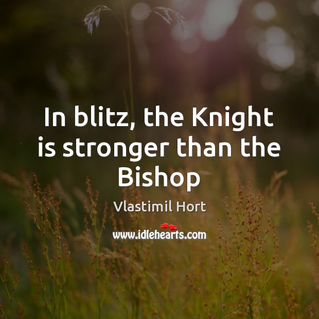 In blitz, the Knight is stronger than the Bishop Image