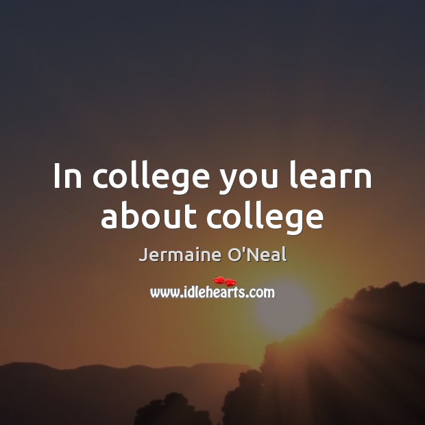 In college you learn about college Jermaine O’Neal Picture Quote