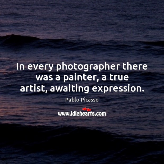 In every photographer there was a painter, a true artist, awaiting expression. Pablo Picasso Picture Quote