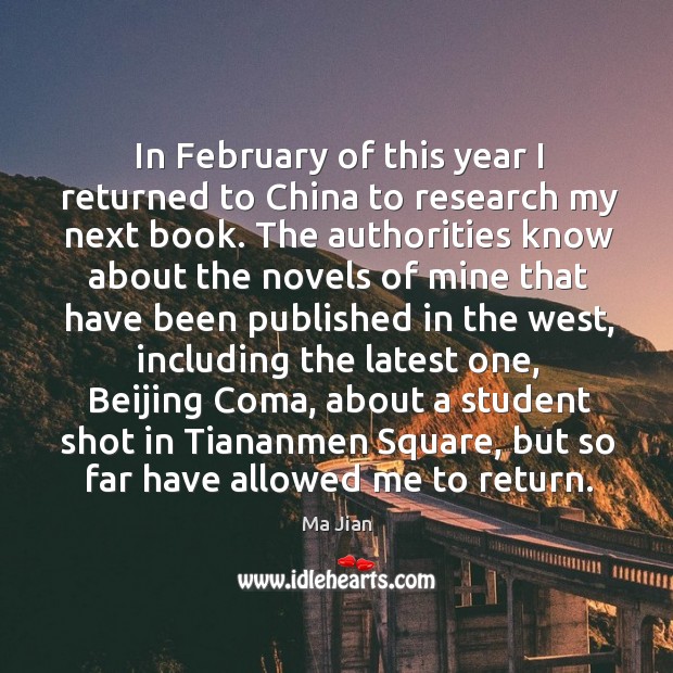 In February of this year I returned to China to research my Image