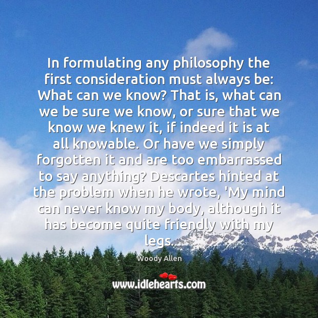 In formulating any philosophy the first consideration must always be: What can Image