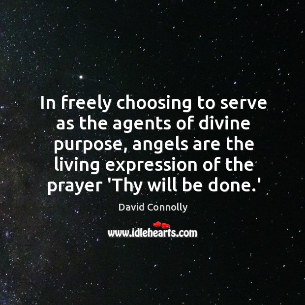 In freely choosing to serve as the agents of divine purpose, angels David Connolly Picture Quote