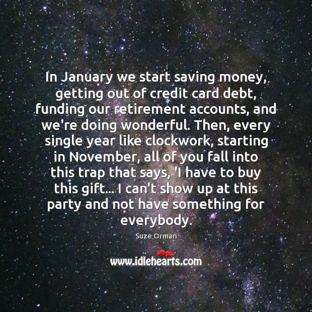 In January we start saving money, getting out of credit card debt, Image