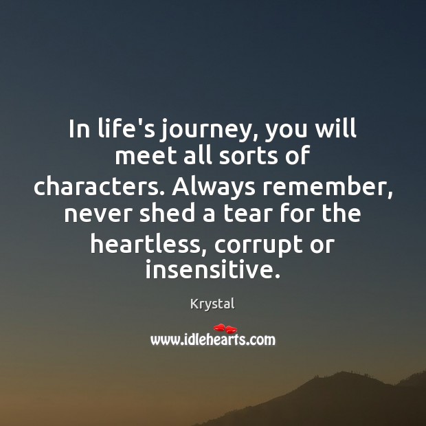 In life’s journey, you will meet all sorts of characters. Always remember, Journey Quotes Image