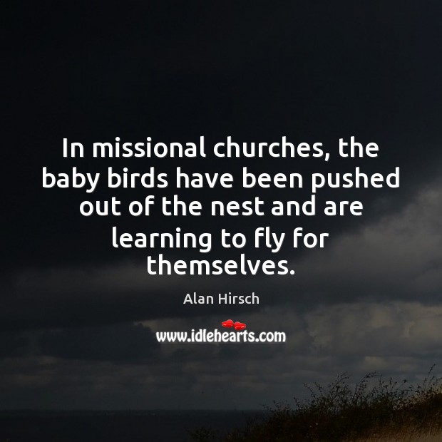 In missional churches, the baby birds have been pushed out of the Image