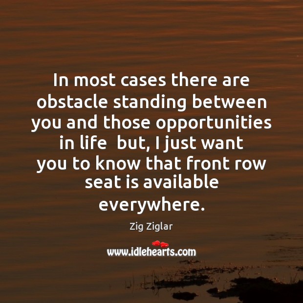 In most cases there are obstacle standing between you and those opportunities Image