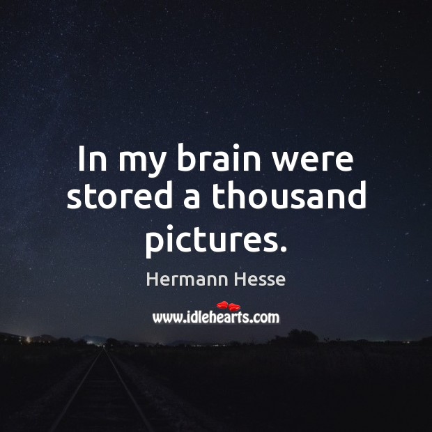 In my brain were stored a thousand pictures. Hermann Hesse Picture Quote
