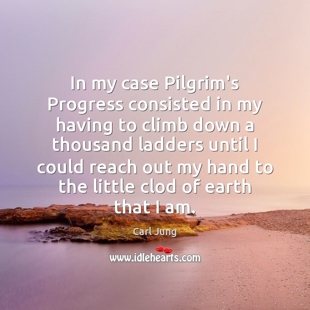 In my case Pilgrim’s Progress consisted in my having to climb down Carl Jung Picture Quote
