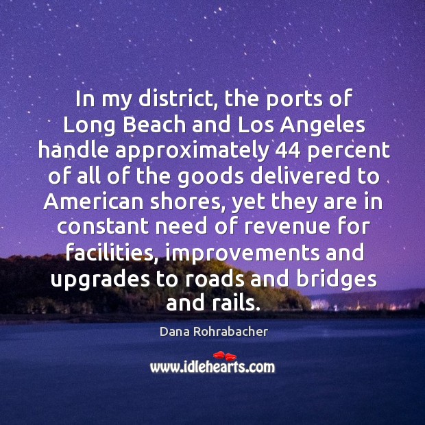 In my district, the ports of long beach and los angeles handle approximately 44 percent of all of the Image
