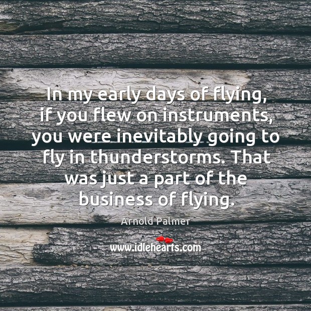 In my early days of flying, if you flew on instruments, you Arnold Palmer Picture Quote