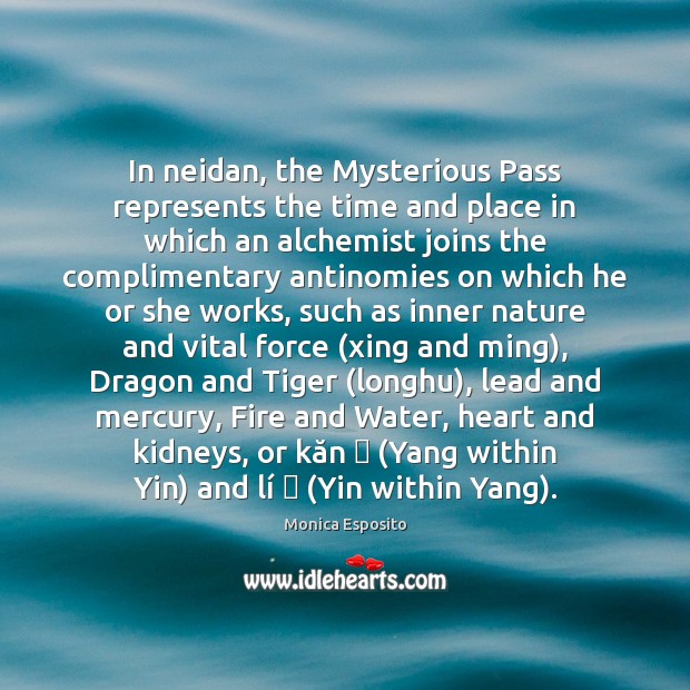 In neidan, the Mysterious Pass represents the time and place in which Image