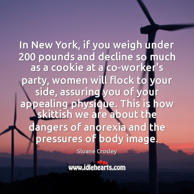 In New York, if you weigh under 200 pounds and decline so much Sloane Crosley Picture Quote