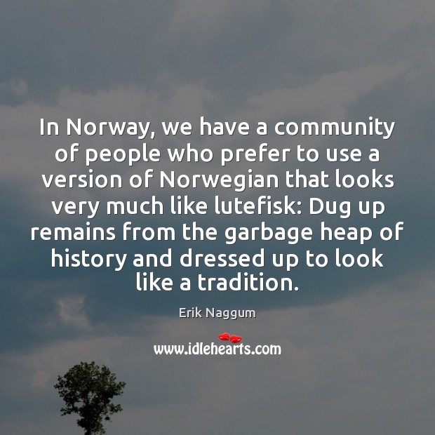 In Norway, we have a community of people who prefer to use Erik Naggum Picture Quote