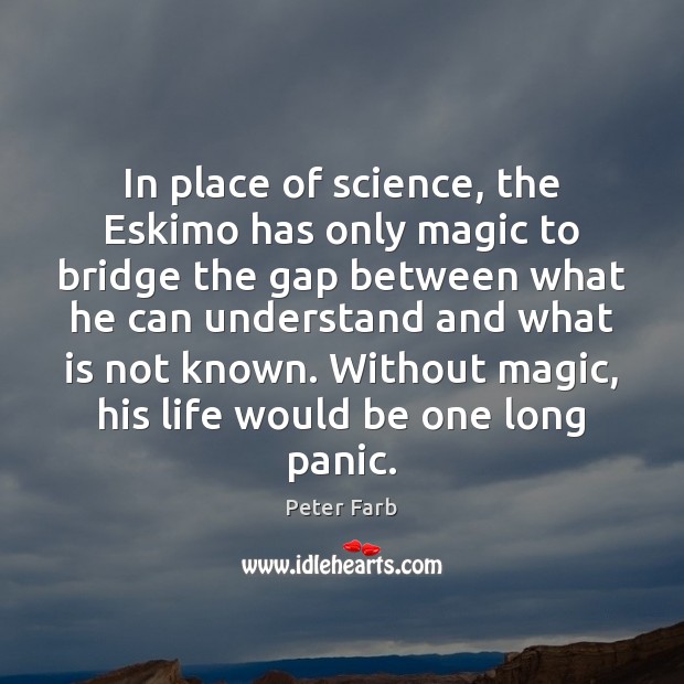 In place of science, the Eskimo has only magic to bridge the Peter Farb Picture Quote