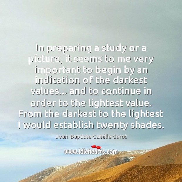 In preparing a study or a picture, it seems to me very Jean-Baptiste Camille Corot Picture Quote