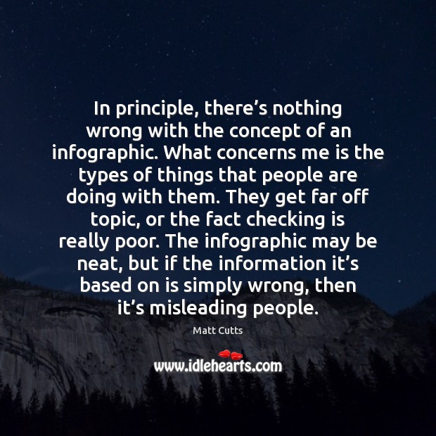 In principle, there’s nothing wrong with the concept of an infographic. Matt Cutts Picture Quote