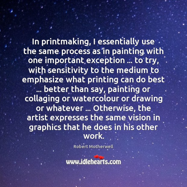 In printmaking, I essentially use the same process as in painting with Image