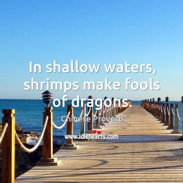 In shallow waters, shrimps make fools of dragons. Image