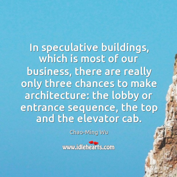 In speculative buildings, which is most of our business Chao-Ming Wu Picture Quote