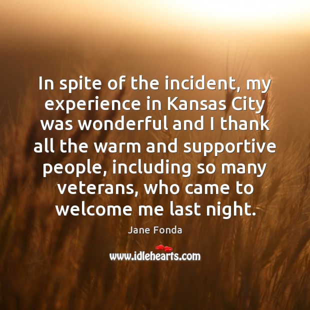 In spite of the incident, my experience in Kansas City was wonderful Image