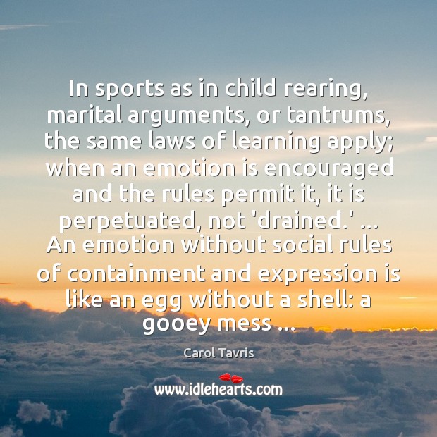 In sports as in child rearing, marital arguments, or tantrums, the same Image