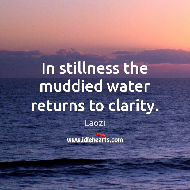 In stillness the muddied water returns to clarity. Image