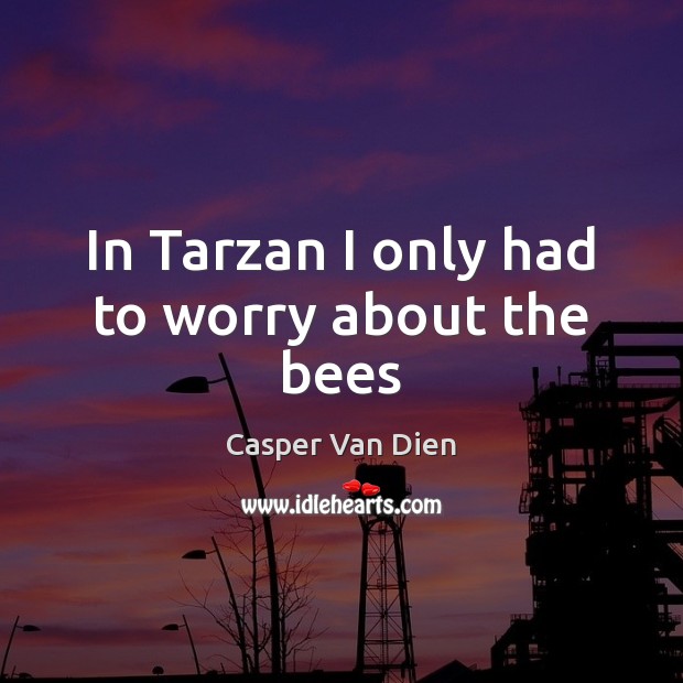 In Tarzan I only had to worry about the bees Casper Van Dien Picture Quote
