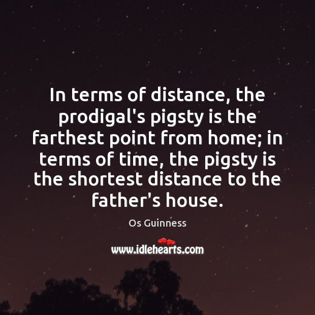 In terms of distance, the prodigal’s pigsty is the farthest point from Image