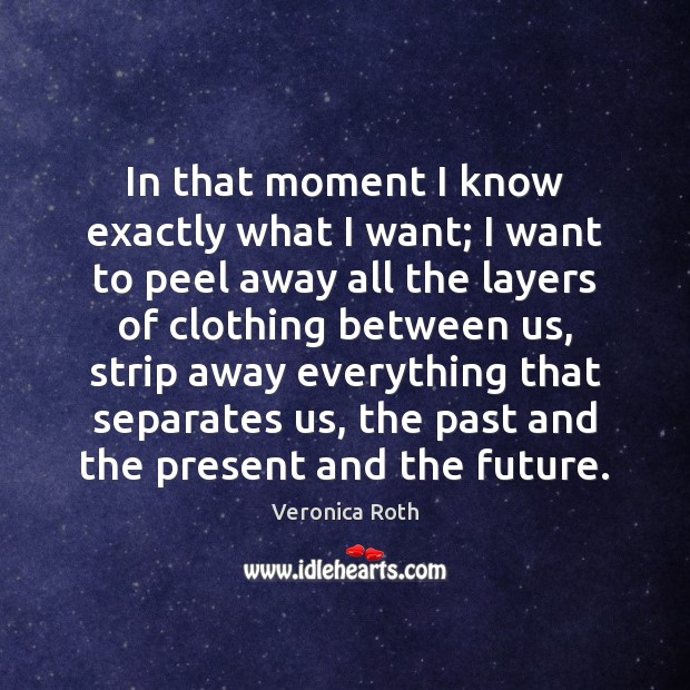 In that moment I know exactly what I want; I want to Veronica Roth Picture Quote