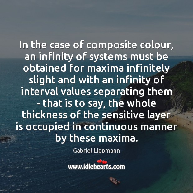 In the case of composite colour, an infinity of systems must be Gabriel Lippmann Picture Quote