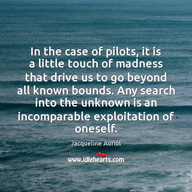 In the case of pilots, it is a little touch of madness Jacqueline Auriol Picture Quote