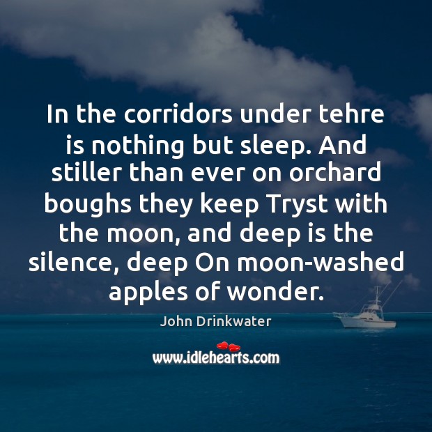 In the corridors under tehre is nothing but sleep. And stiller than John Drinkwater Picture Quote