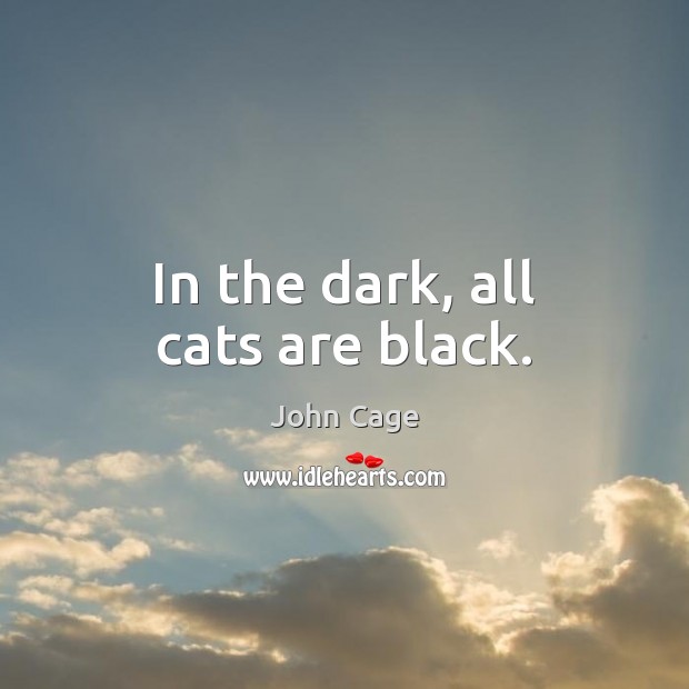 In the dark, all cats are black. Image