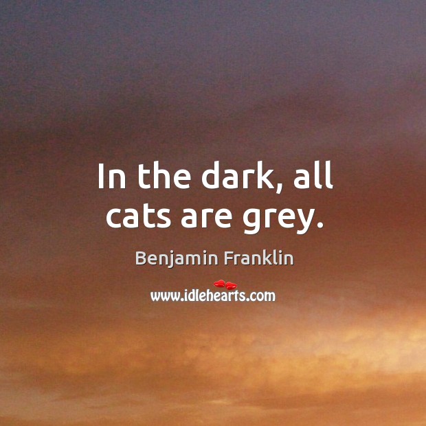 In the dark, all cats are grey. Image